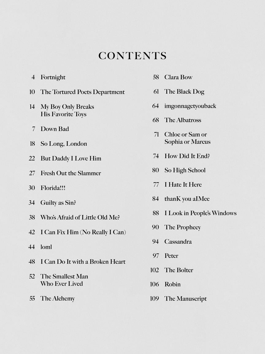 Taylor Swift - The Tortured Poets Department: The Anthology, Guitar Chords & Lyrics Song List