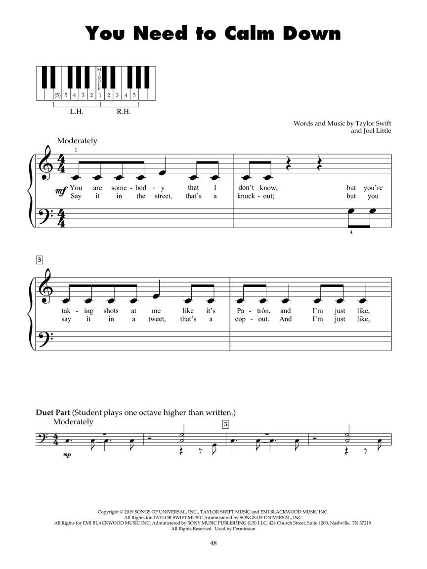 Best of Taylor Swift for Five-Finger Piano