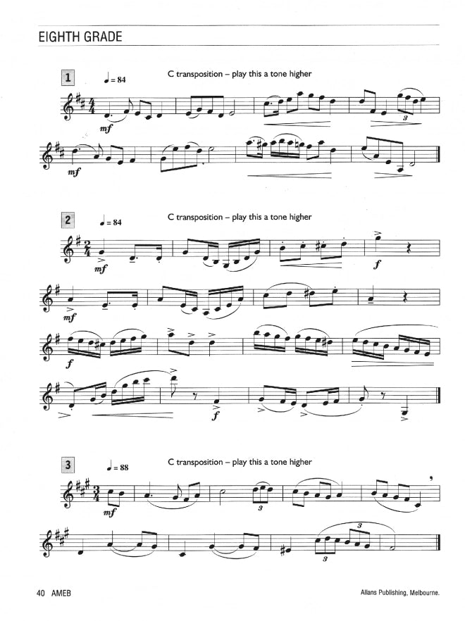 AMEB Clarinet Sight Reading & Transposition