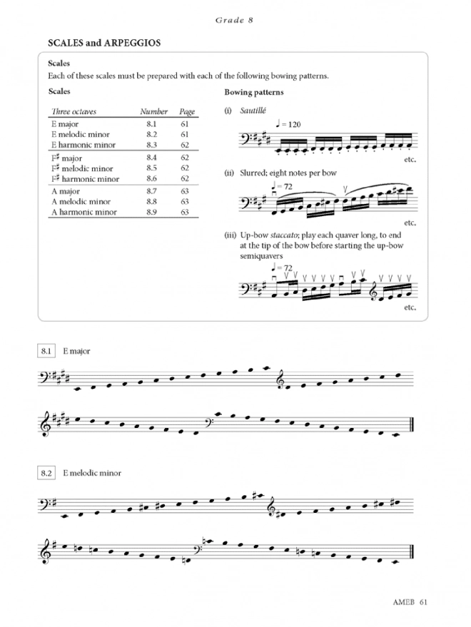 AMEB Double Bass Technical Workbook 2013