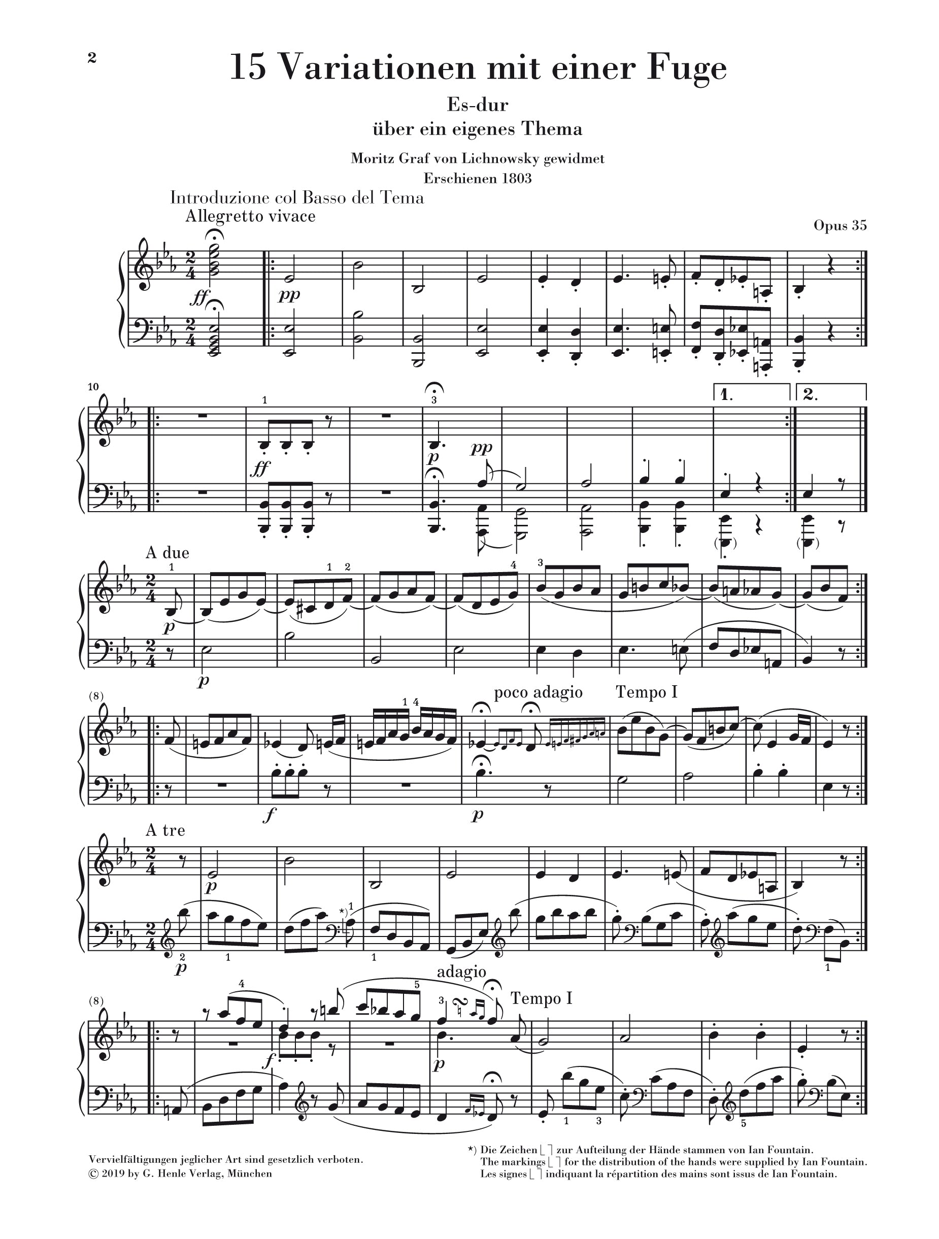 Beethoven: Eroica Variations op. 35 for Solo Piano