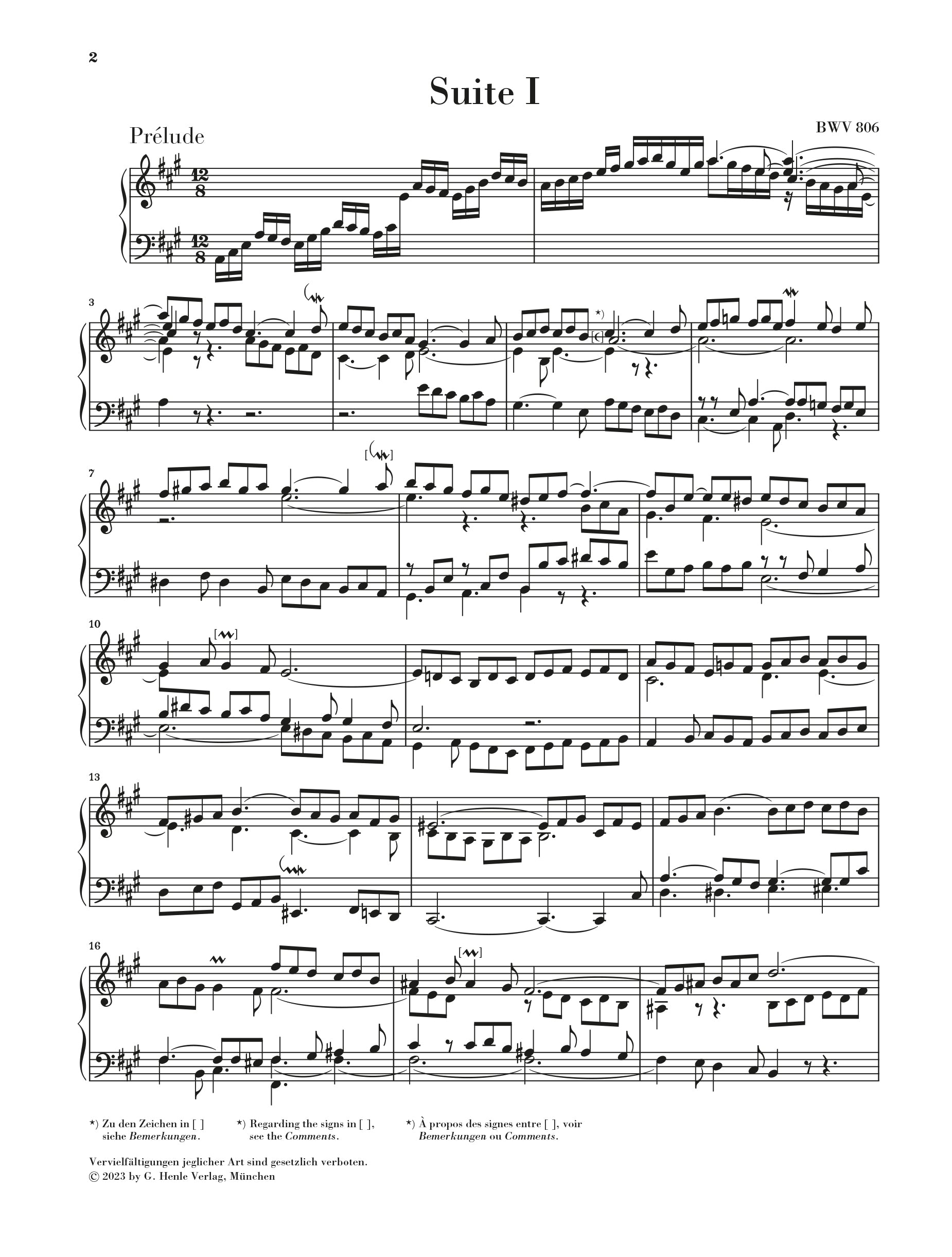 Bach: English Suites 1-3 BWV 806-811 (Without Fingering)