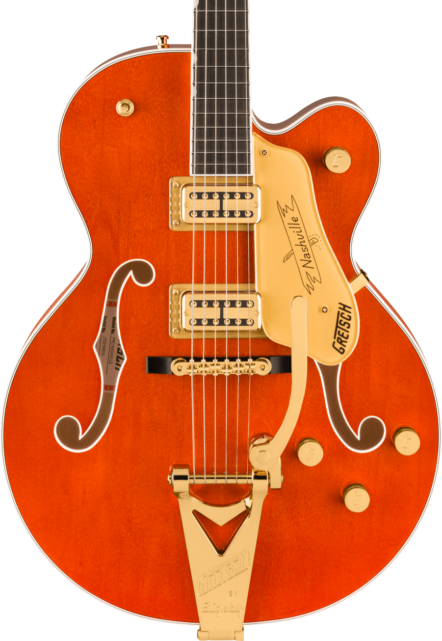 Nashville Hollow Body w/ String-Thru Bigsby & Gold Hardware, Orange Stain