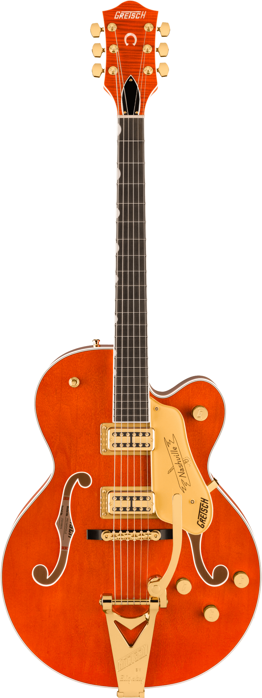 Nashville Hollow Body w/ String-Thru Bigsby & Gold Hardware, Orange Stain