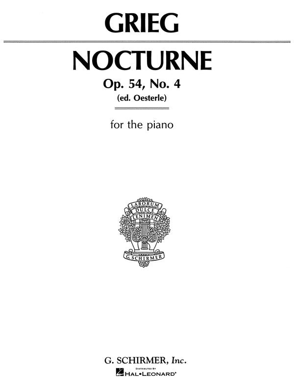 Grieg: Nocturne, Op. 54, No. 4 for Piano