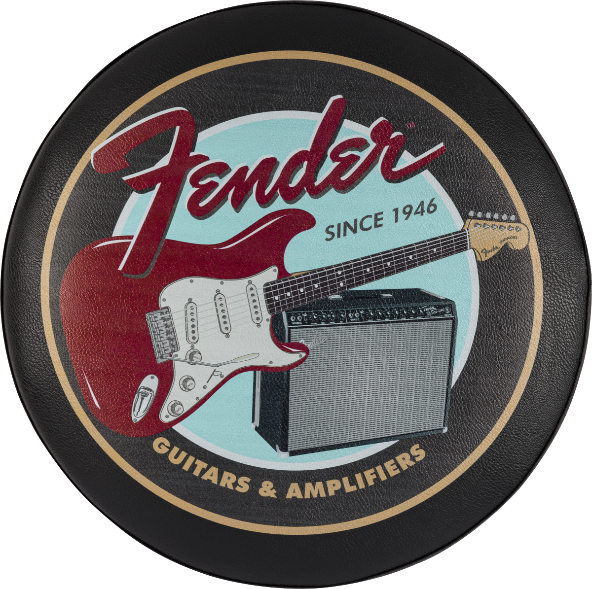 Fender Barstool- Guitars and Amps w/ pick pouch