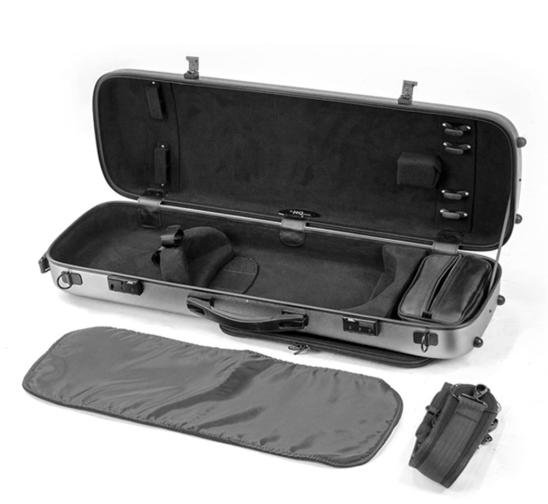 HQ Oblong 4/4 Violin Case, Brushed Blue