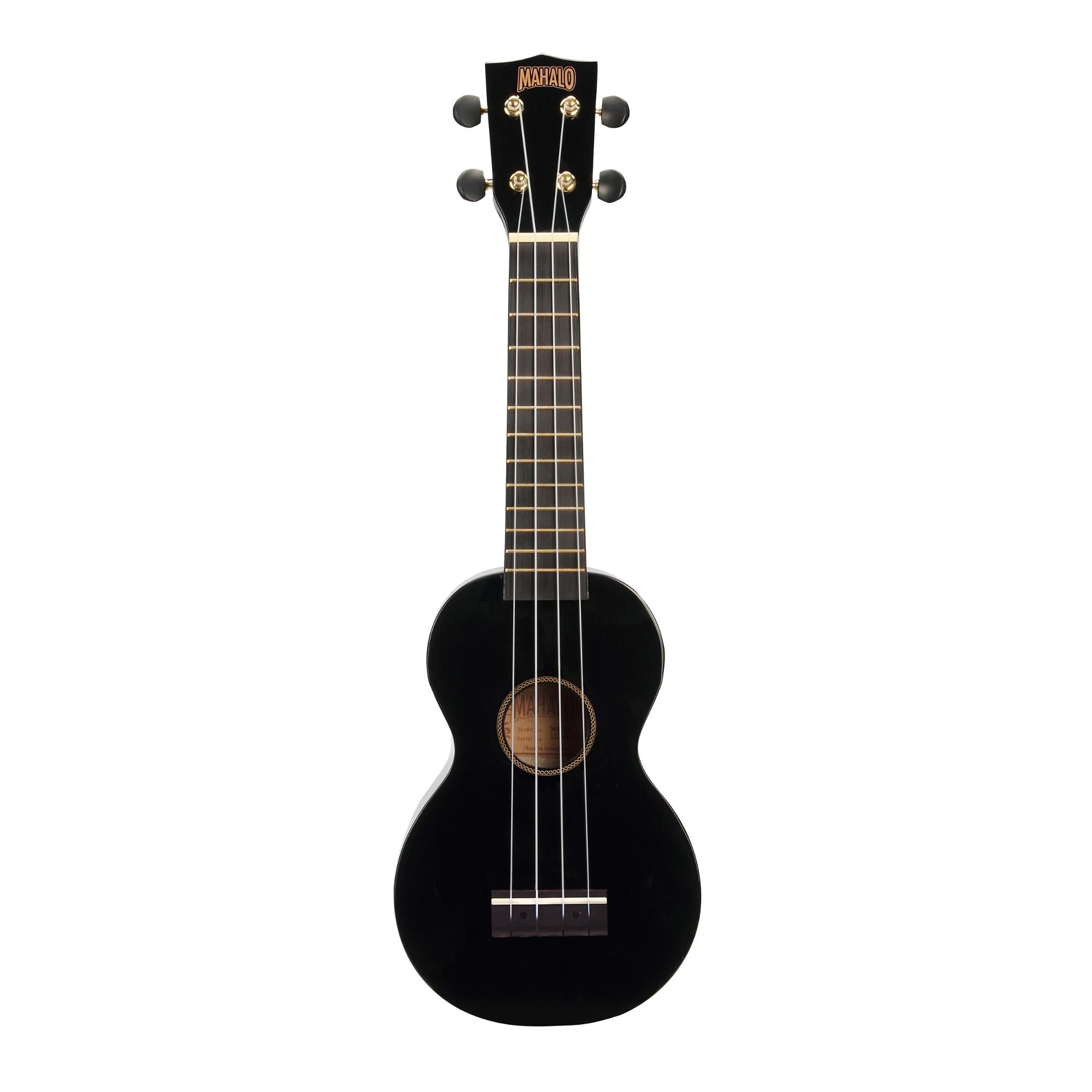 Mahalo MR1 Rainbow Series Soprano Ukulele, Black