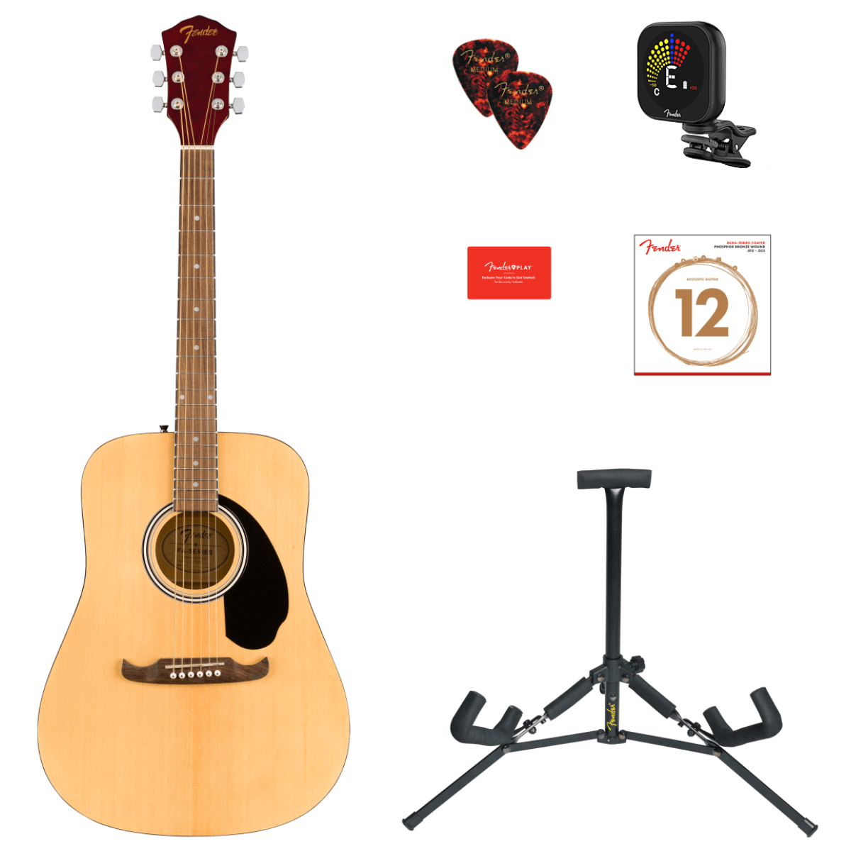 Fender FA-125 Dreadnought Acoustic Pack, Natural