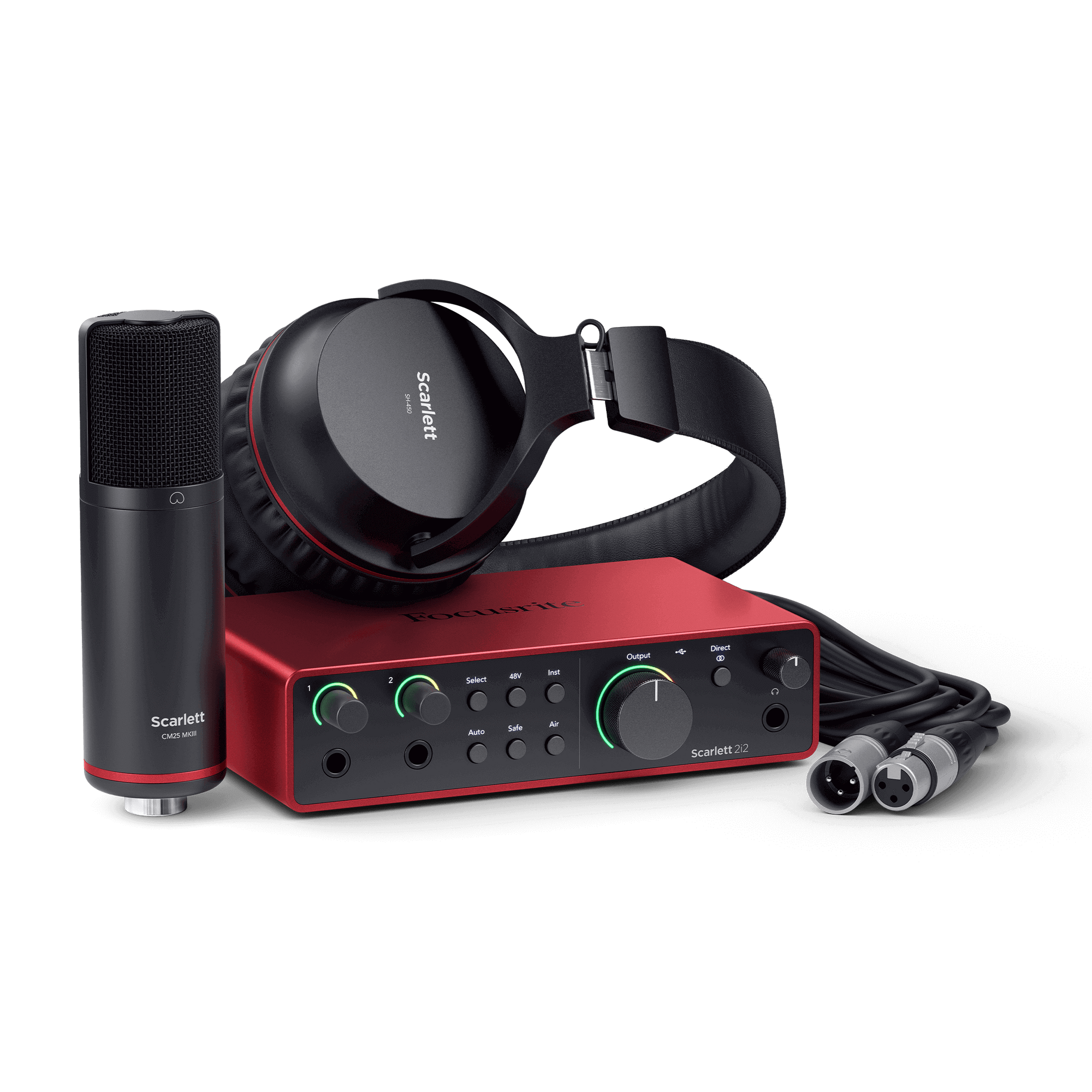 Focusrite Scarlett 2i2 (4th Gen) Studio Recording Package