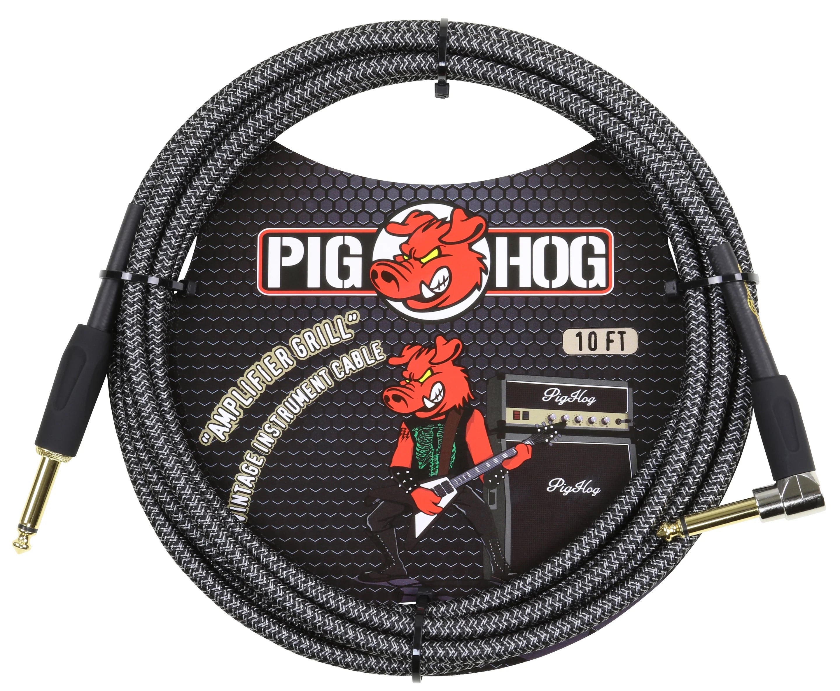 Pig Hog Instrument Cable 10ft Right Angle