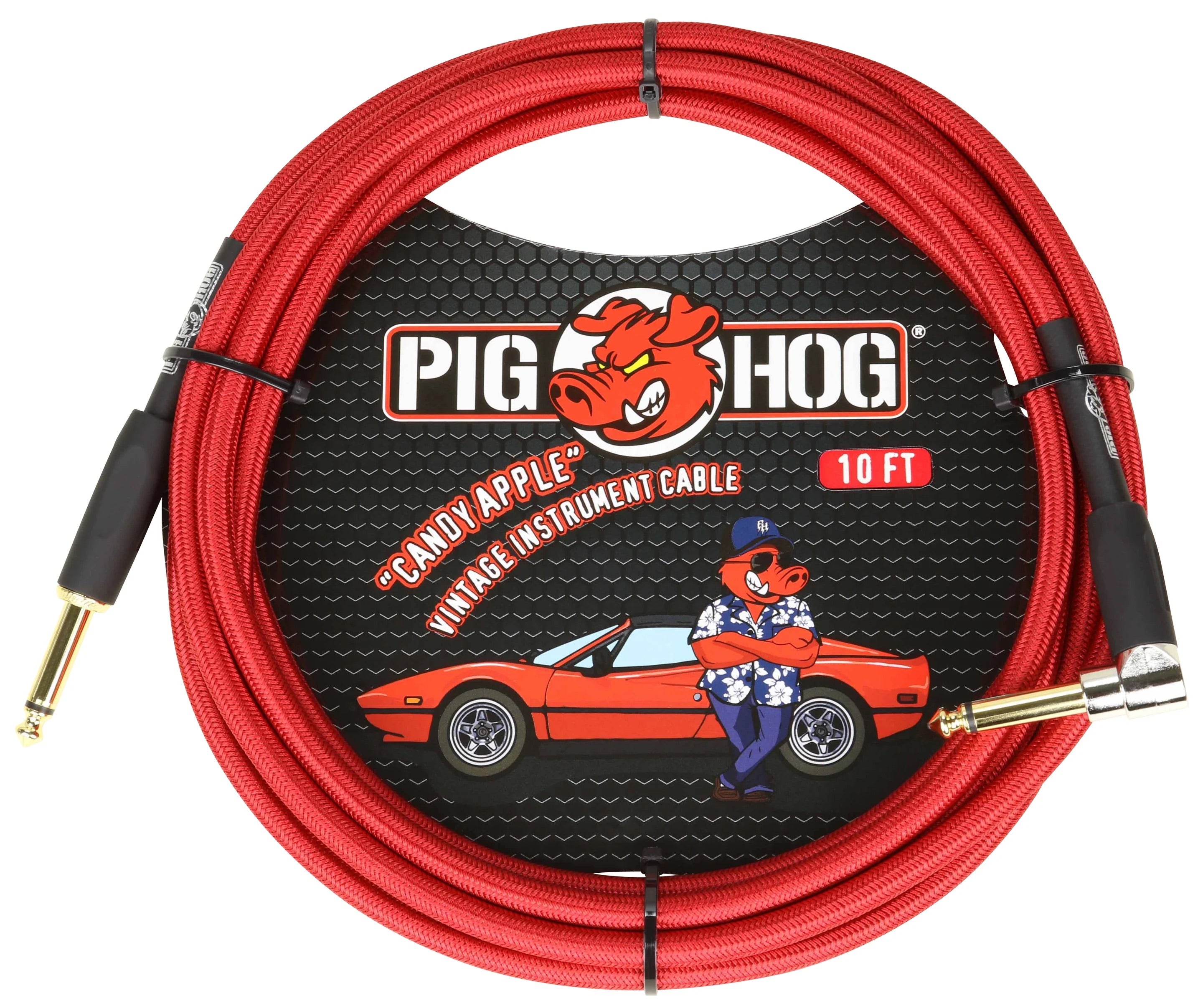 Pig Hog Instrument Cable 10ft Right Angle