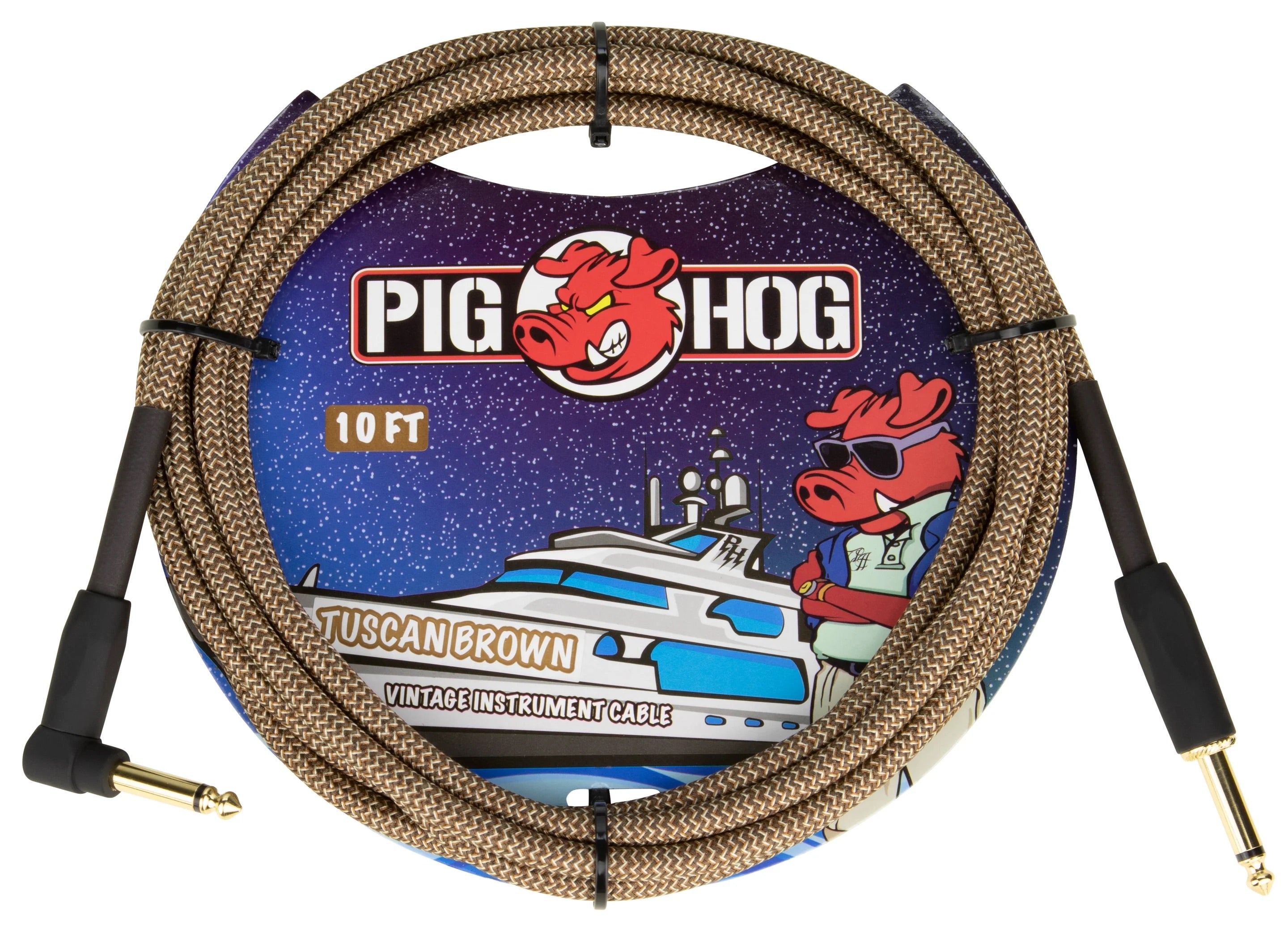 Pig Hog Instrument Cable 10ft Right Angle