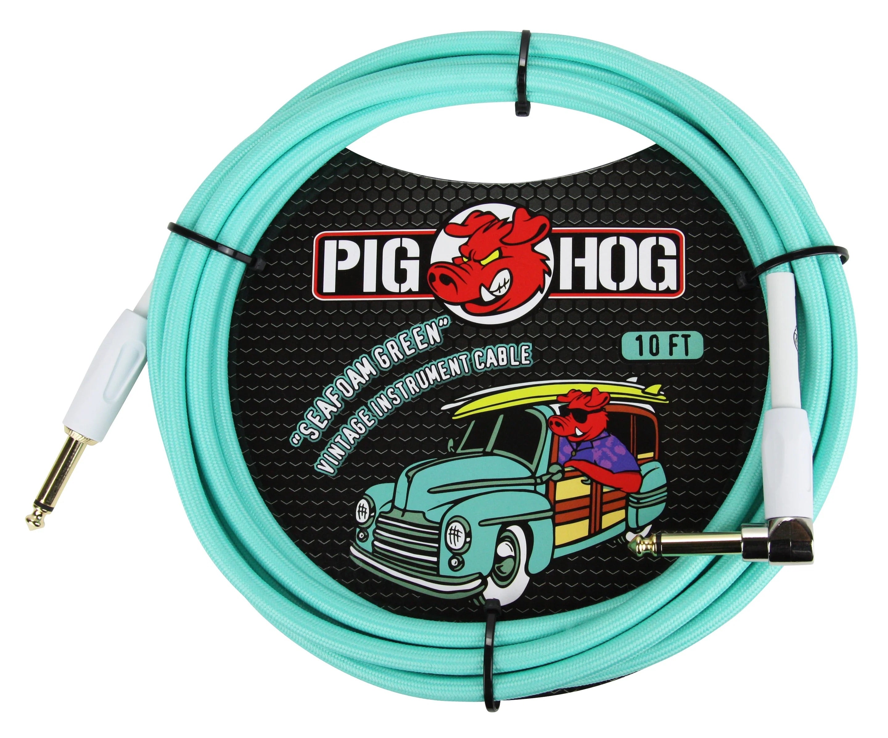 Pig Hog Instrument Cable 10ft Right Angle