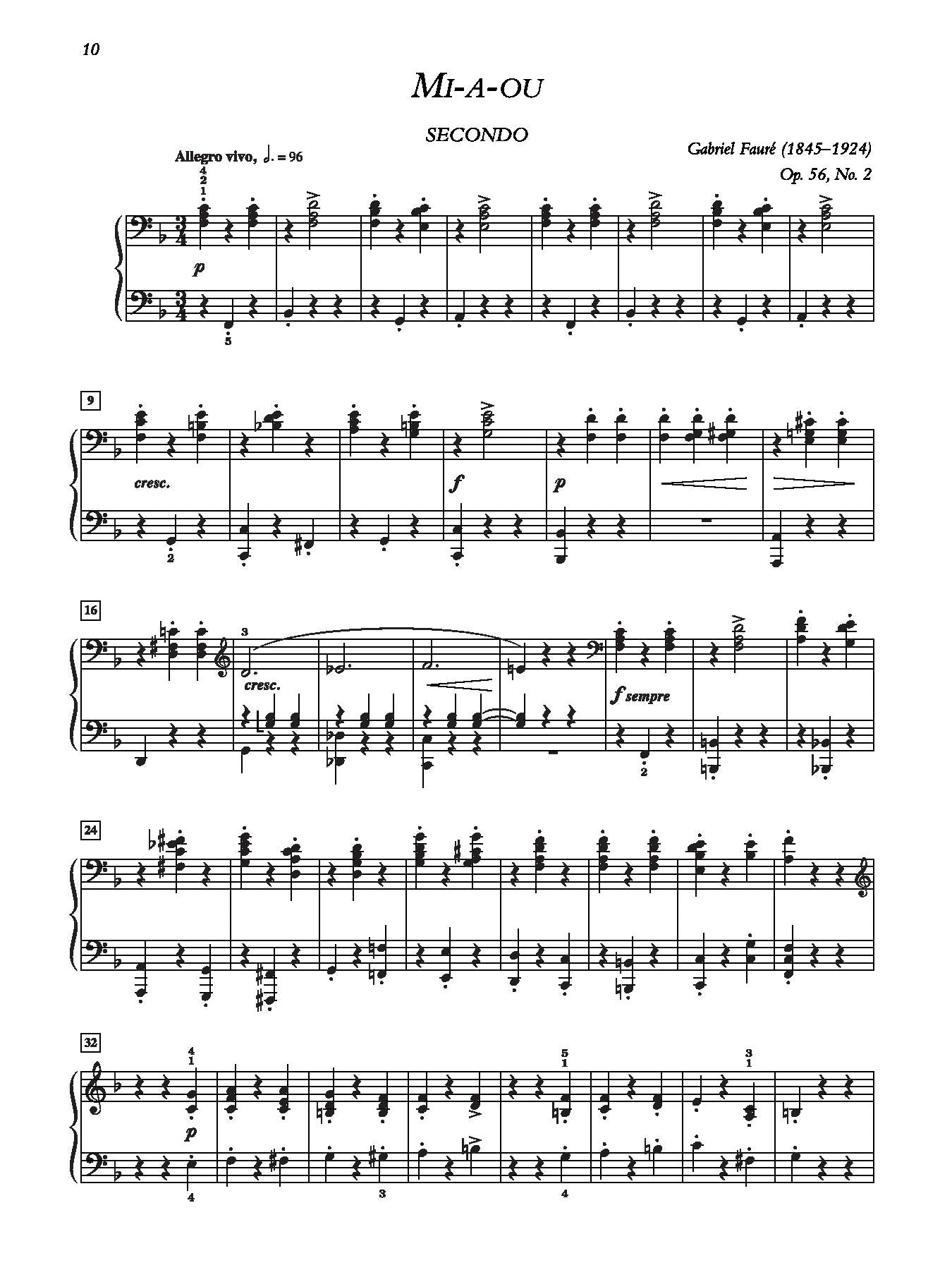 Fauré: Dolly Suite, Opus 56 for Piano Duet