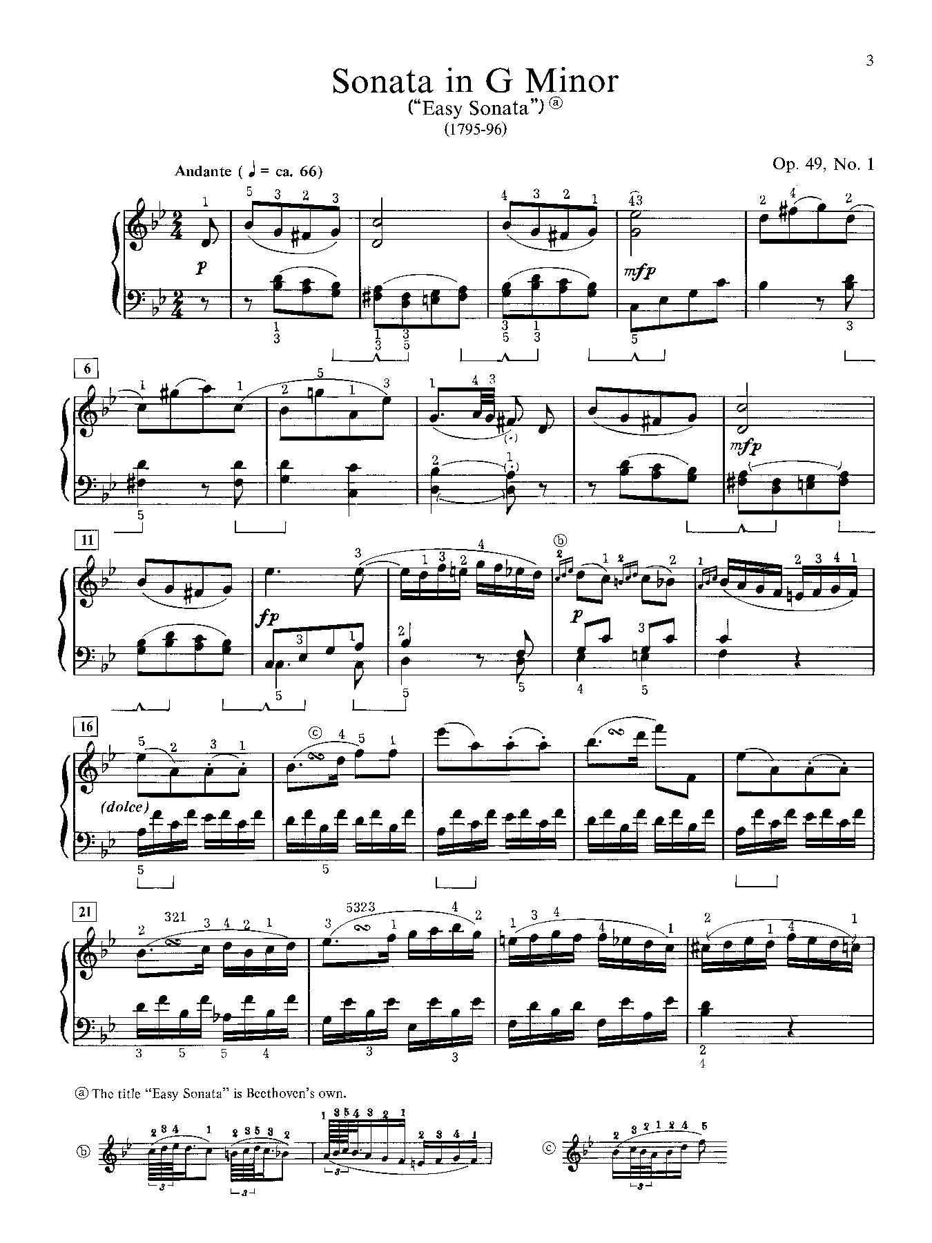 Beethoven: 2 Sonatas, Opus 49 for Piano Solo