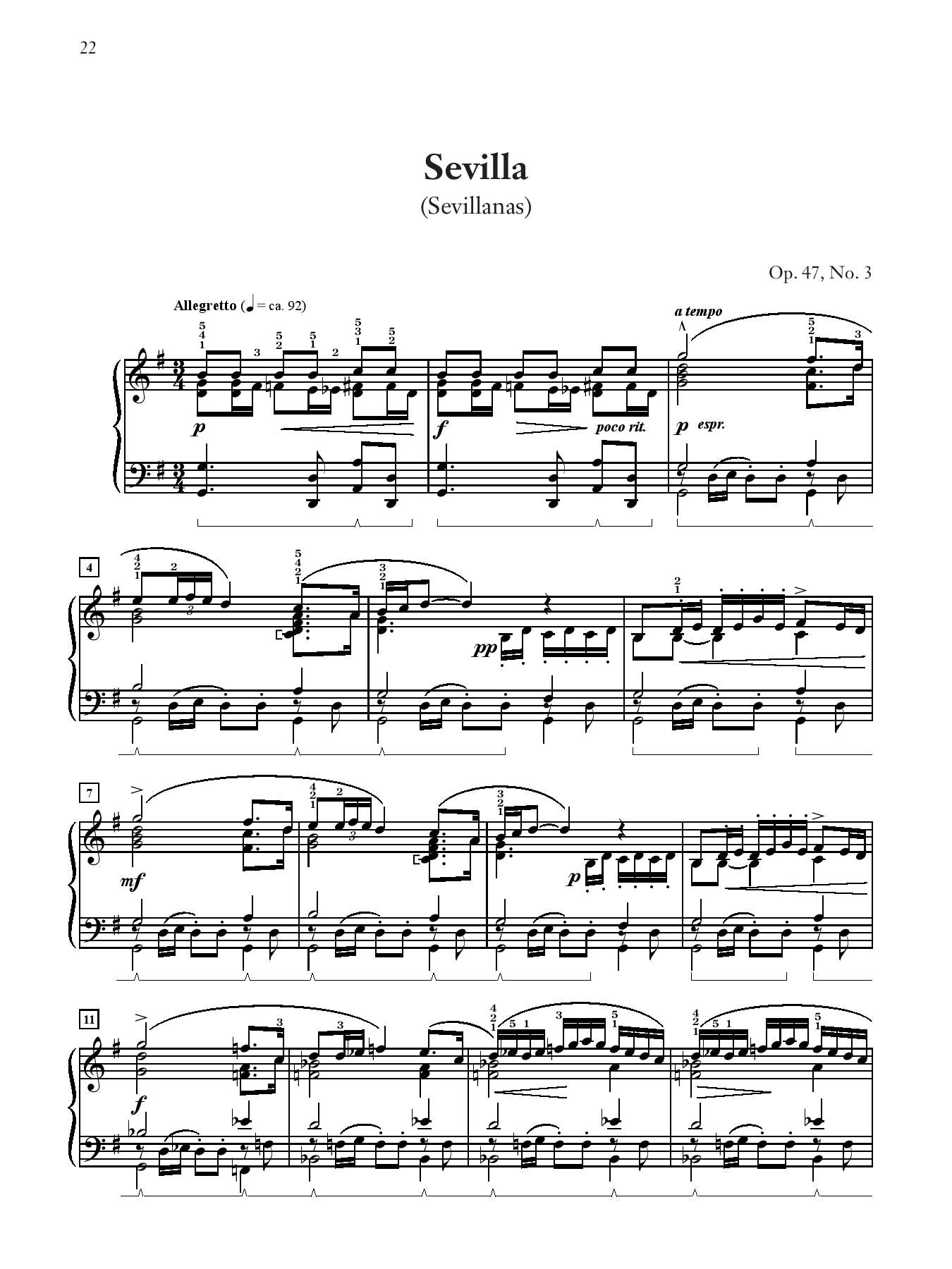 Albéniz: Suite Española, Opus 47 for Piano Solo