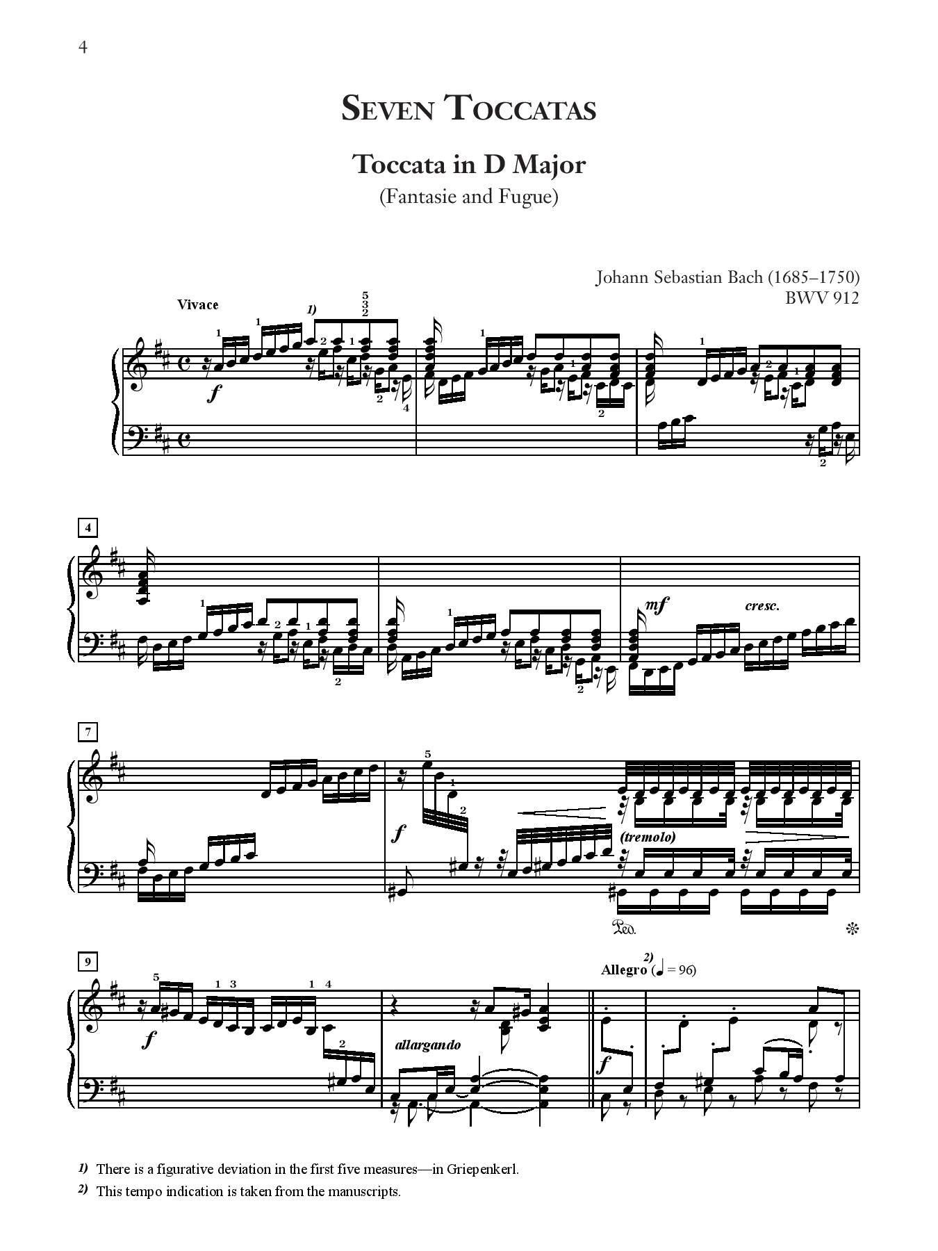 J. S. Bach: Seven Toccatas, BWV 910--916