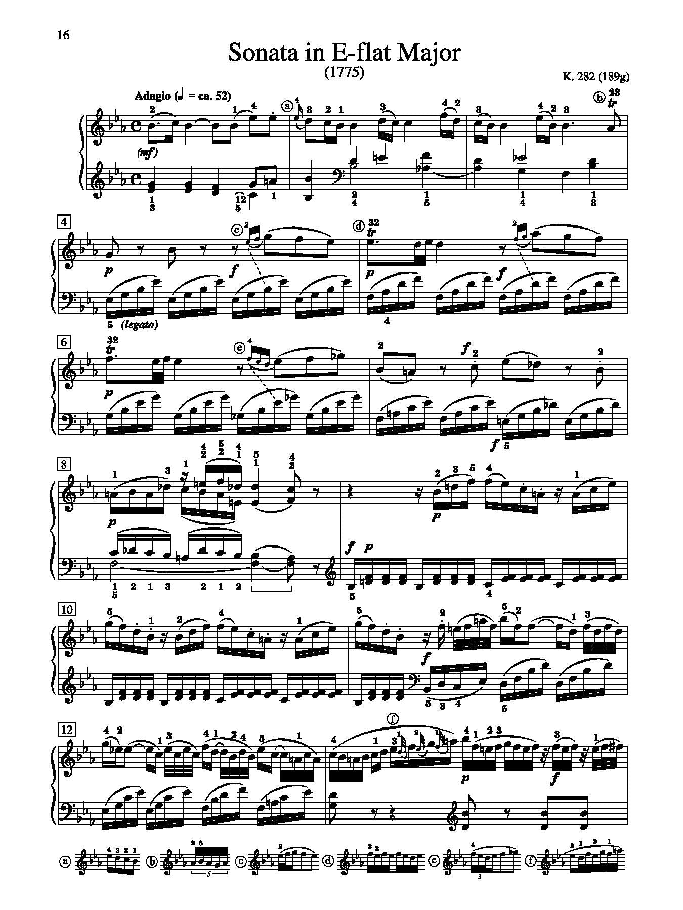 Mozart: Selected Intermediate to Early Advanced Piano Sonata Movements