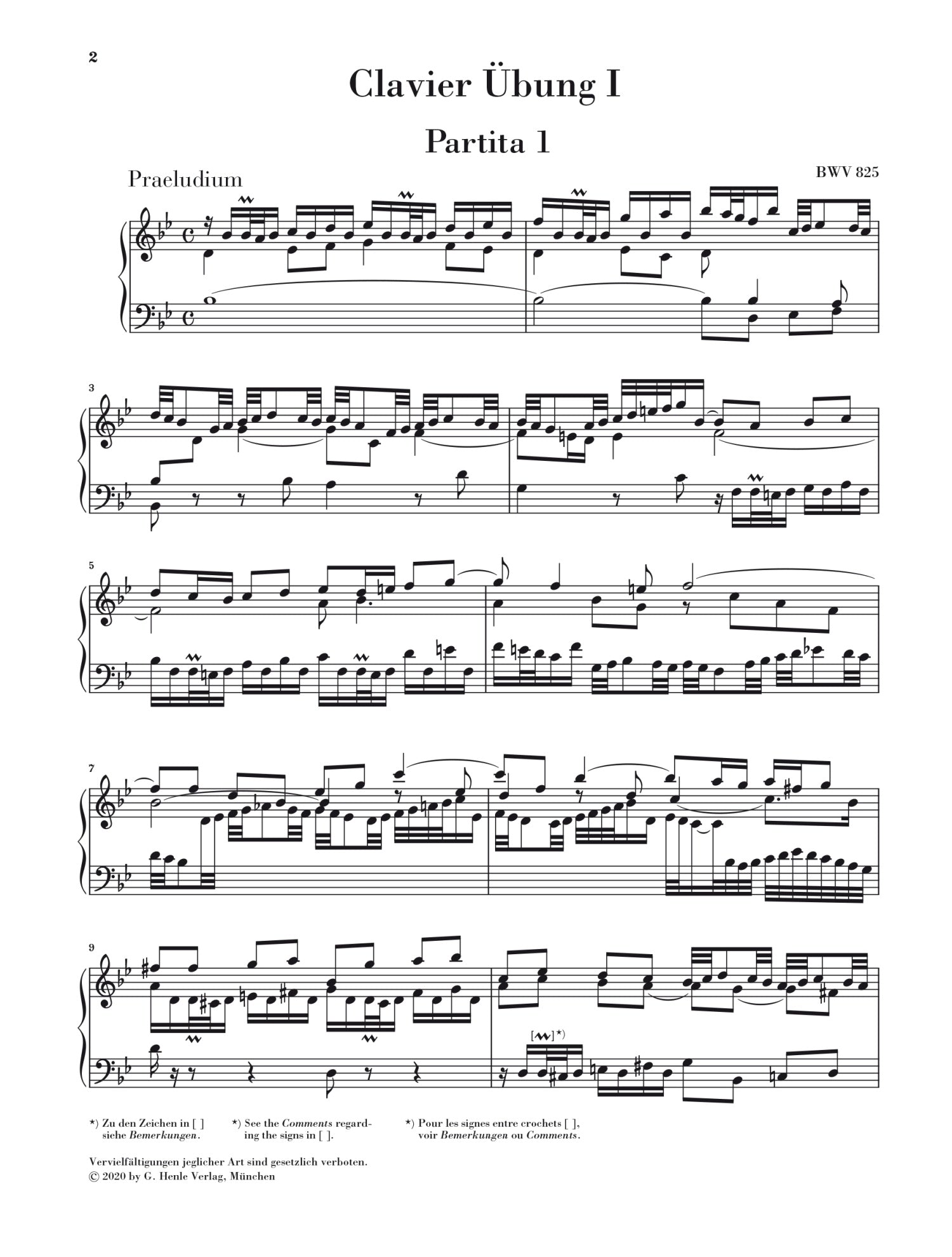 Bach: Six Partitas BWV 825-830 for Piano Solo (No Fingering)