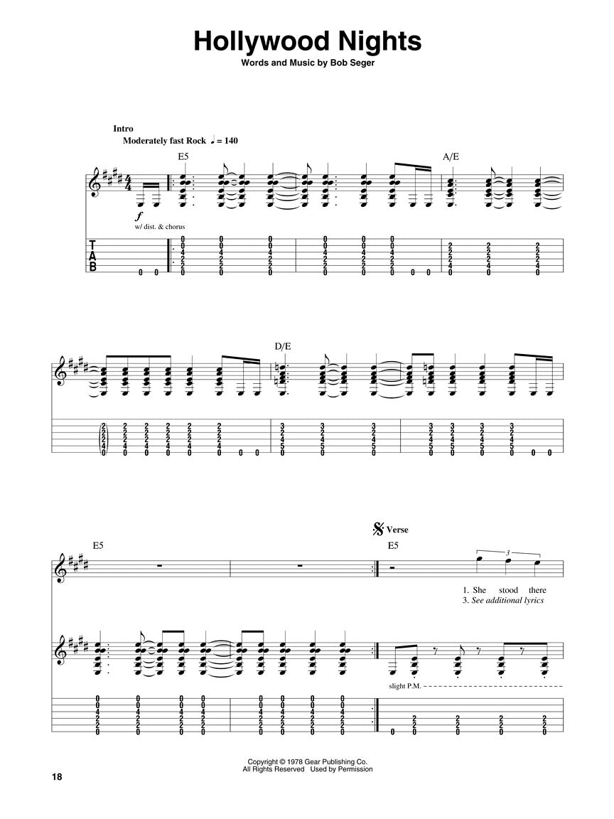 Bob Seger Guitar Play-Along