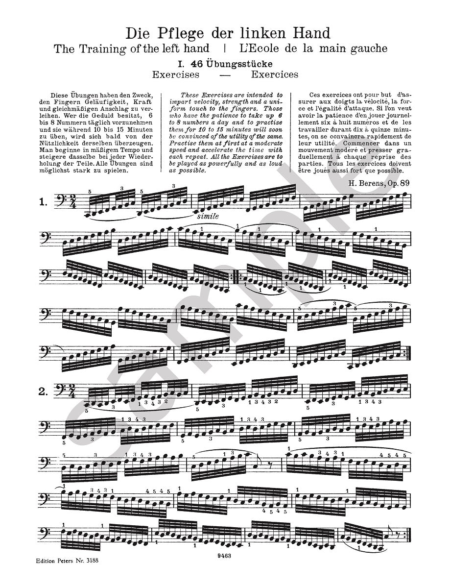 Berens: Training of the Left Hand Op. 89