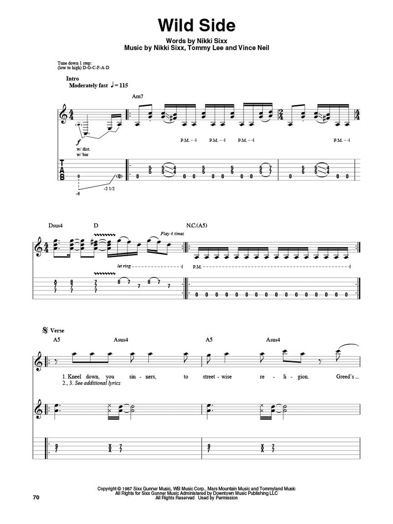 Live Wire guitar pro tab by Motley Crue @