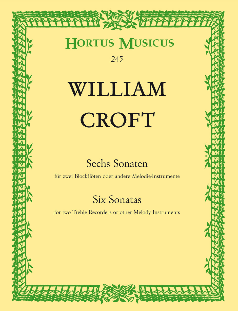 Croft : Six Sonatas for 2 Treble Recorders